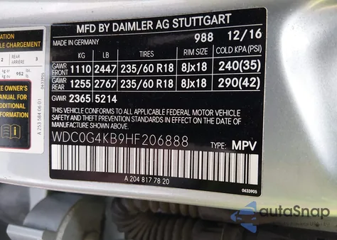 2017 Mercedes-Benz Glc 300 4Matic from USA, damaged, VIN WDC0G4KB9HF206888